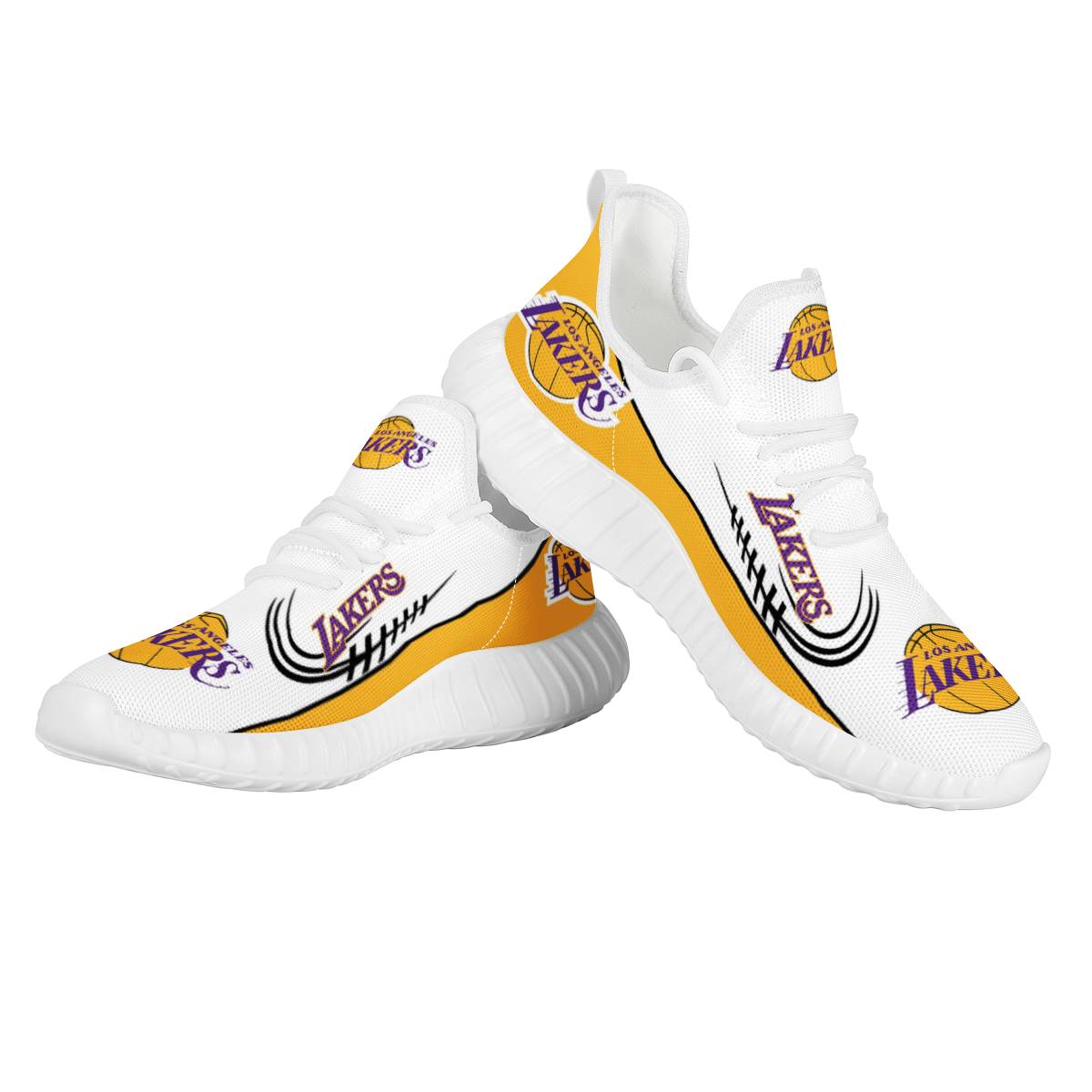 Women's Los Angeles Lakers Mesh Knit Sneakers/Shoes 003